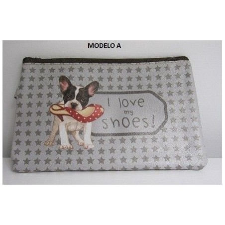 Neceser plano de viaje decorado con perritos