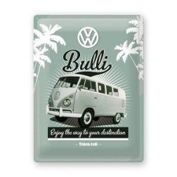 Placa metal: W- Bulli. Nostalgic Art. Regalo
