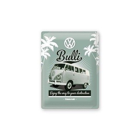 Placa metal: W- Bulli. Nostalgic Art. Regalo