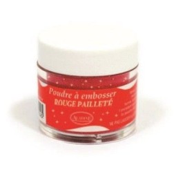 Polvos de embossing rojo Navidad acabado con purpurina | L'aura Bella