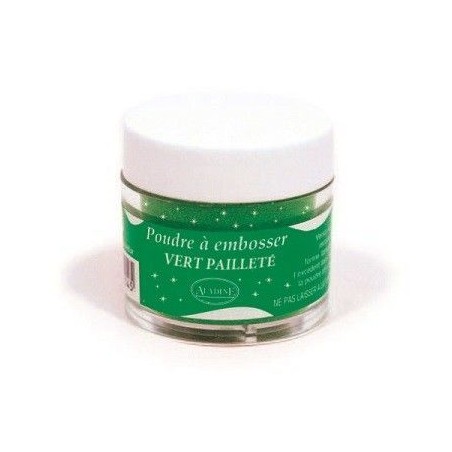Polvos de embossing verde Navidad acabado con purpurina | L'aura Bella