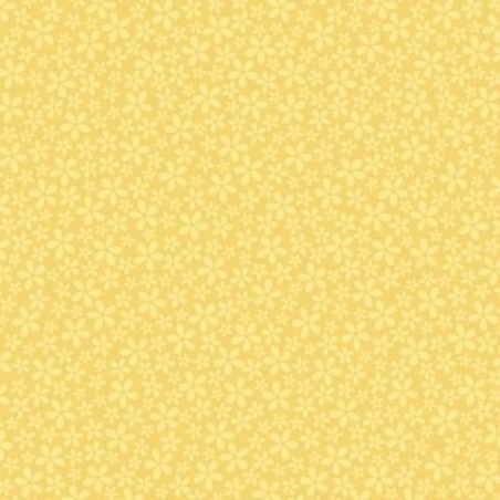 Amarillo con flores. 12x12"