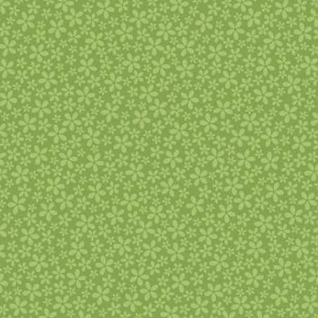 Verde con flores. 12x12"