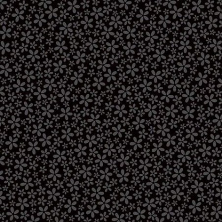 Negro con flores. 12x12"