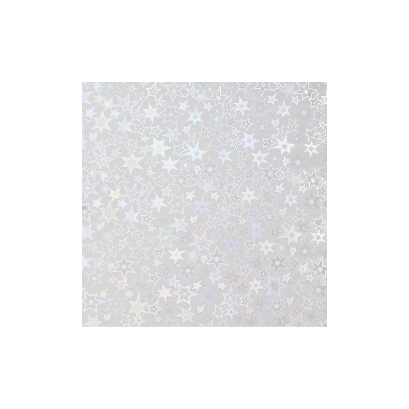 Estrellas plateadas. Papel adhesivo y holográfico. 12x11 cm.. Darice. 2511-53