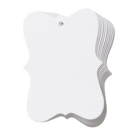 Etiquetas "fashion" color blanco. 20 uds.. Core' dinations. GX-1800-19