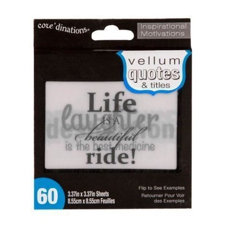Citas para inspirar. Pack de 60 hojas translúcidas. 8,5x8,5 cm. Core' dinations. GX-2400-03