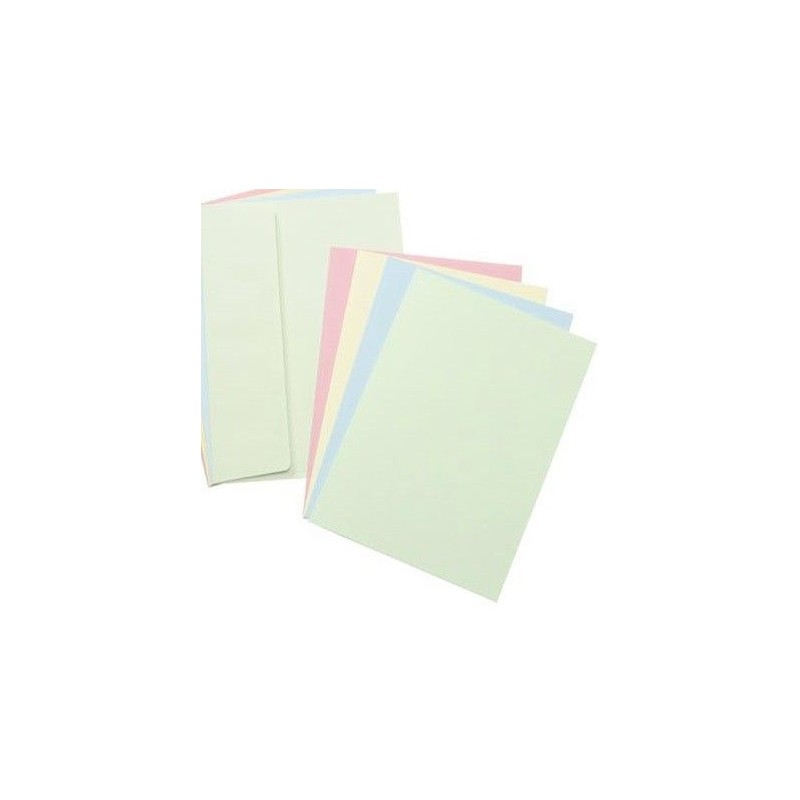 Sobre blanco para scrapbooking, con tarjeta en colores pastel a elegir