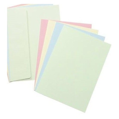 Sobre blanco para scrapbooking, con tarjeta en colores pastel a elegir