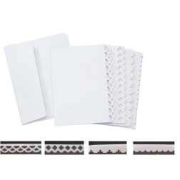 Sobre con tarjeta blanca para scrap, troquelada en un lado, 4 modelos