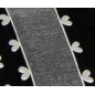 Lazo de organza con corazones. Blanco. 25 mm x 1 m.