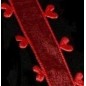 Lazo de organza con corazones. Rojo. 16 mm x 1 m.