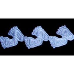 Cinta troquelada: pies bebé. Azul claro. 16 mm x 1 m.