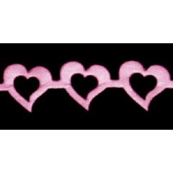 Cinta troquelada: corazones. Rosa. 16 mm x 1 m.