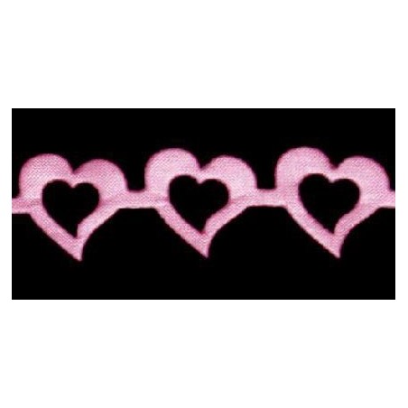 Cinta troquelada: corazones. Rosa. 16 mm x 1 m.