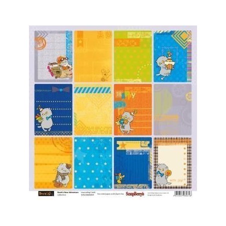 Basik's New Adventure: Journaling Cards. Etiquetas. Diseño por una cara.