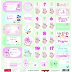 My Little Star: New Arrival. Etiquetas Diseño por una cara. Scrapbooking. Papel. Scrapberry's