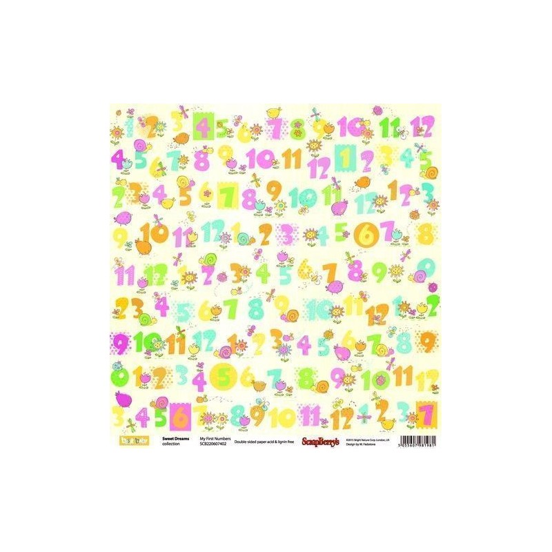 Sweet Dreams: My First Numbers . Scrapbooking. Papel. Scrapberry's