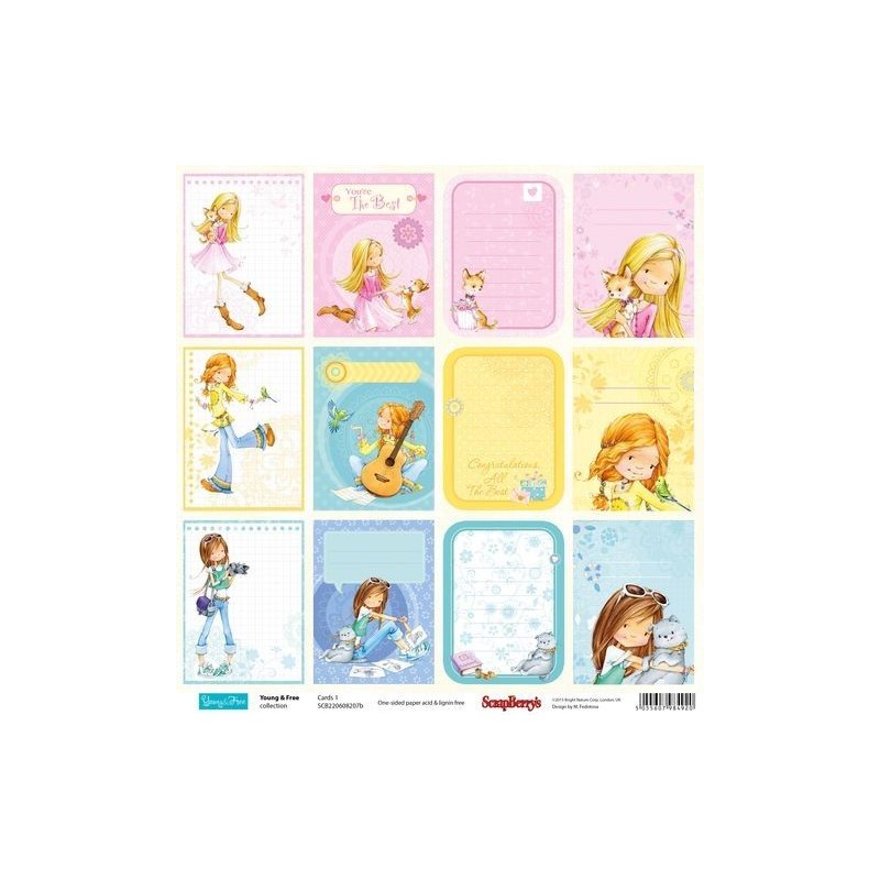 Young & Free: Lots To Do. Etiquetas. Diseño por una cara. Scrapbooking. Papel. Scrapberry's