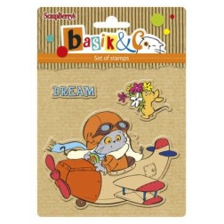 Sellos: Let's Fly. Colección Basik's New Adventure.. Scrapbooking. Papel. Scrapberry's