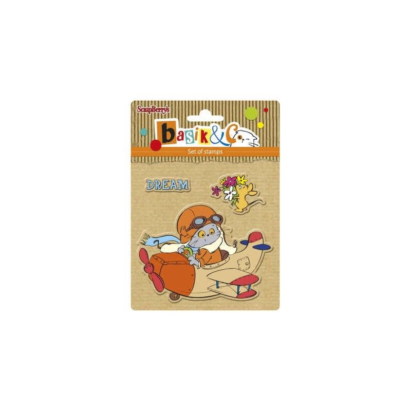 Sellos: Let's Fly. Colección Basik's New Adventure.. Scrapbooking. Papel. Scrapberry's