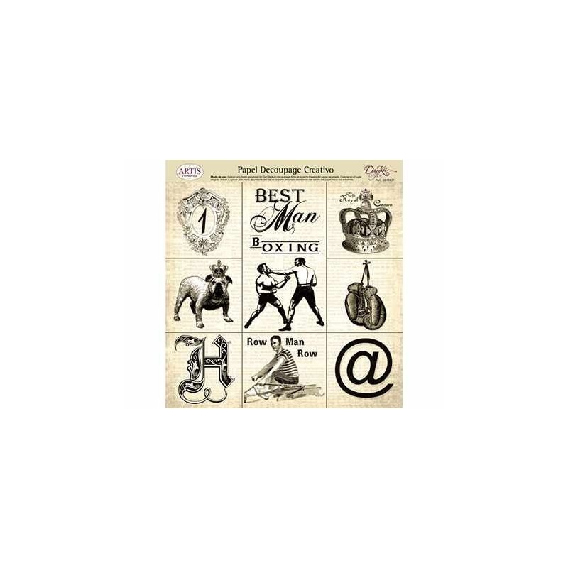 Best man boxing (8 viñetas vintage). Decoupage. Dayka Trade