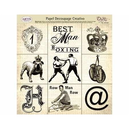 Best man boxing (8 viñetas vintage). Decoupage. Dayka Trade