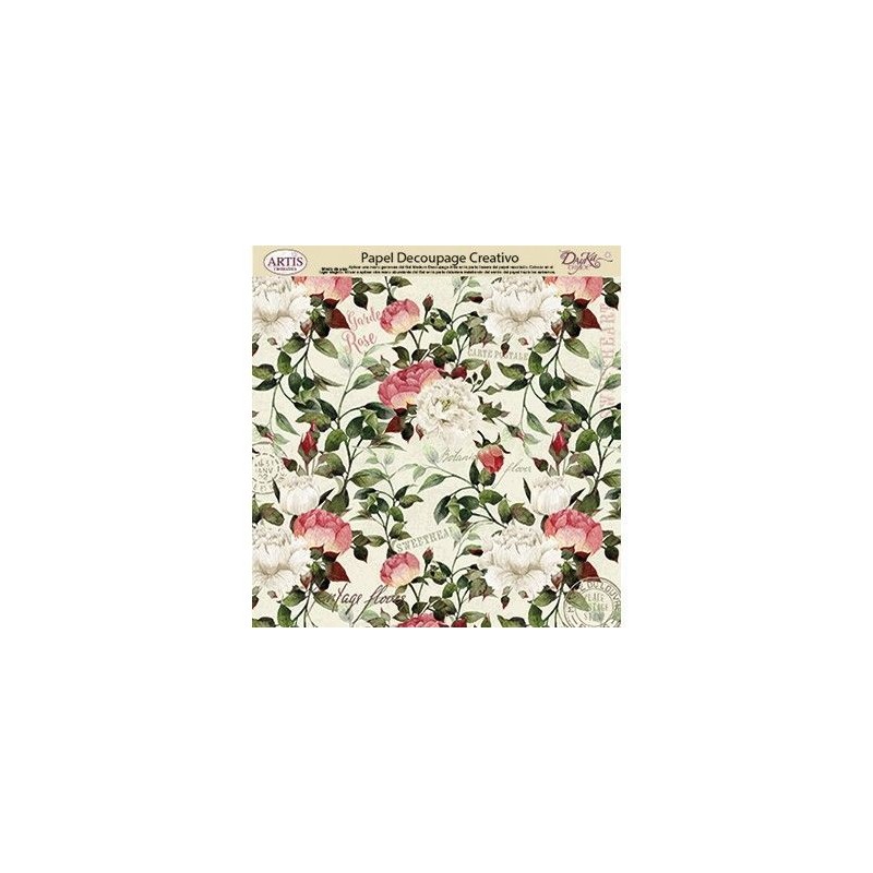 Flores rosas y blancas. Decoupage. Dayka Trade