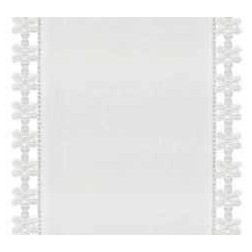 Cintas. Hotex. Cinta Chifón con flores en los bordes. Blanco 1m x 50 mm