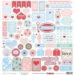 Papel. Scrapbooking. Scrapberry's. You And Me: Love, Love, Love (diseño por una cara)