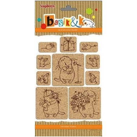 Pegatinas. Scrapbooking. Scrapberry's. Basik&K: 1 Pegatinas de corcho