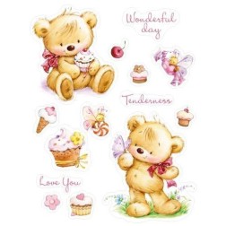 Sellos. Scrapbooking. Scrapberry's. My little Bear con cupcakes