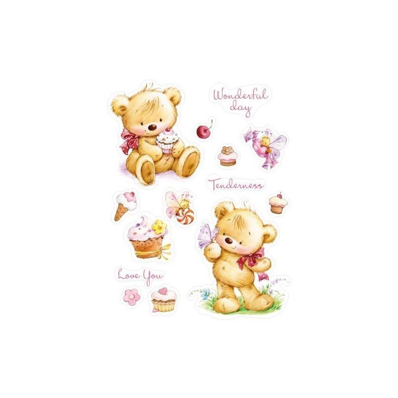 Sellos. Scrapbooking. Scrapberry's. My little Bear con cupcakes