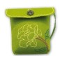 Bolso verde de fieltro con flor bordada, para llevar colgado
