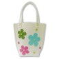 Bolso marfil con flores