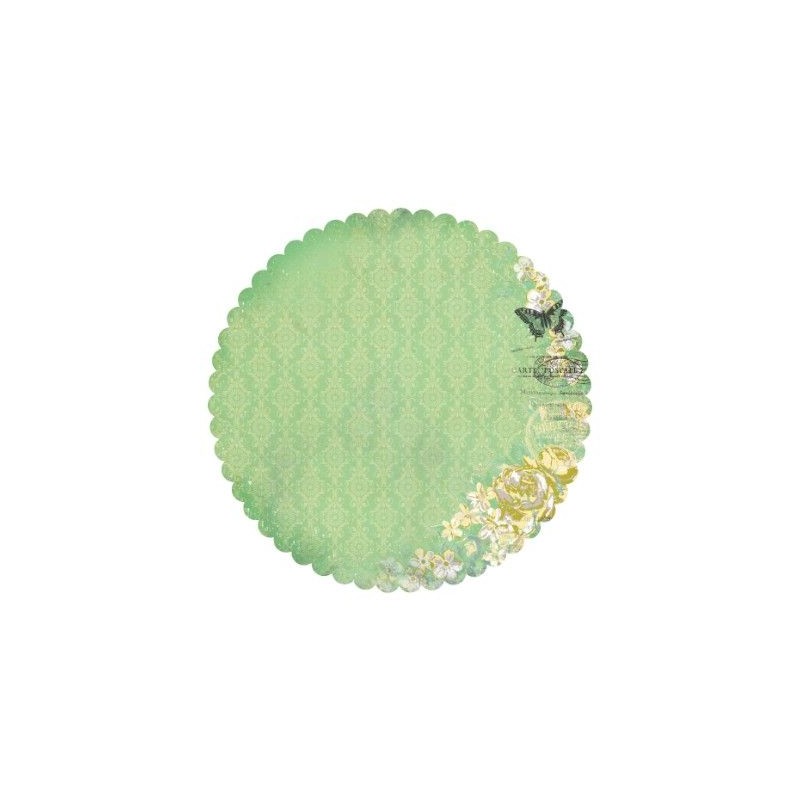 Papel Scrapbooking redondo. Lime - Pickled | L'aura Bella