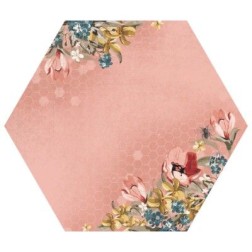 Papel Scrapbooking Hexagonal. Orchid - Forget me not | L'aura Bella