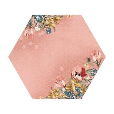 Papel Scrapbooking Hexagonal. Orchid - Forget me not