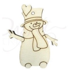 Muñeco de nieve con gorro corazón