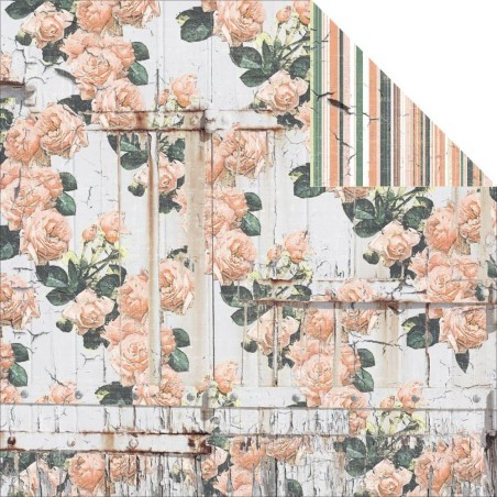 Papel para scrapbooking con flores y craquelado Paint Chic