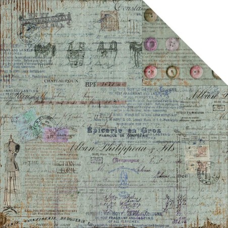 Oh Sew Beauty, Vintage Buttons. Papel scrapbooking Fabscraps