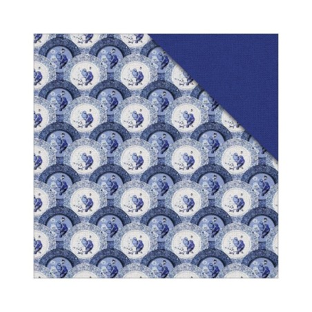 Floral Delight: Delft Blue. Papel scrapbooking. Fabscraps