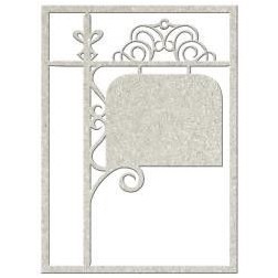 Letrero con filigranas. Elemento decorativo de cartón