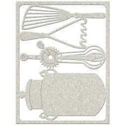 Utensilios de cocina. Elemento decorativo de cartón