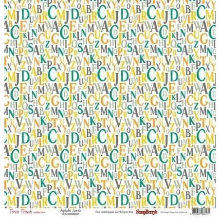 Papel para scrapbooking con alfabeto multicolor