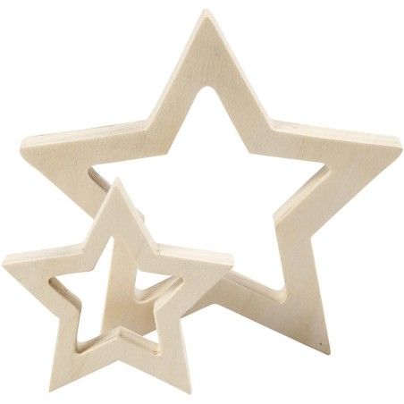 Pack dos estrellas. Diámetros: 9 y 16 cm, grosor 2 cm