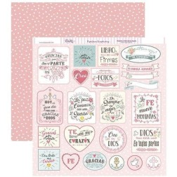 Comunión niña. Etiquetas textos