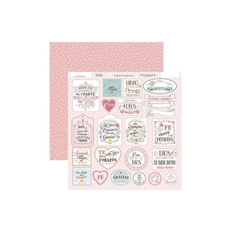 Comunión niña. Etiquetas textos