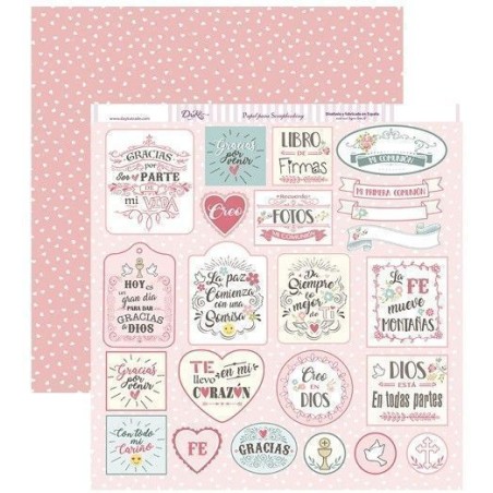 Comunión niña. Etiquetas textos