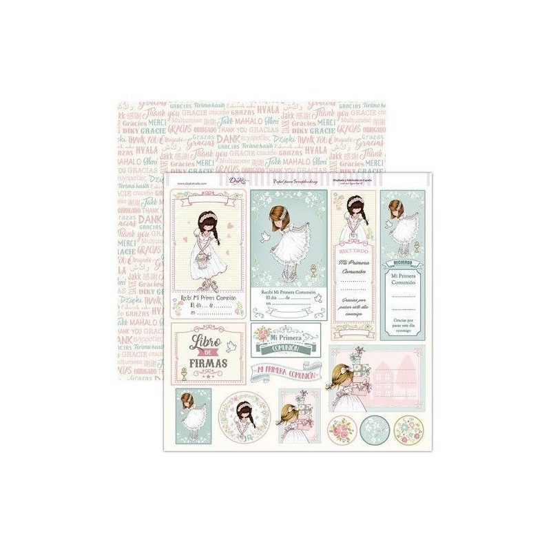 Comunión niña. Etiquetas Recordatorios